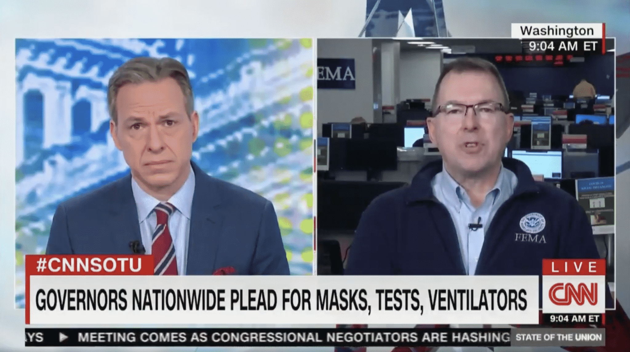 CNN’s Jake Tapper Grills FEMA Head on the Number of Face Masks Being Produced and Shipped out