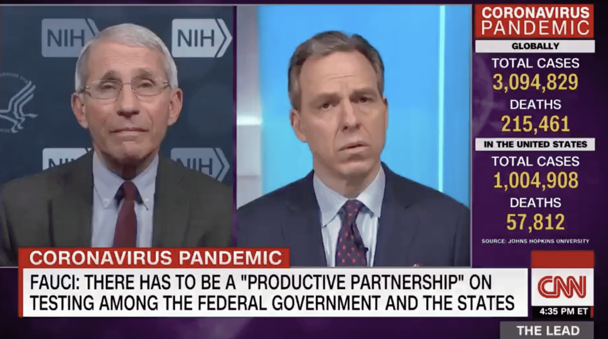 Dr. Fauci Lays out Month the US Will ‘Hopefully’ Have Enough Coronavirus Tests for Anyone Who ‘Needs’ It