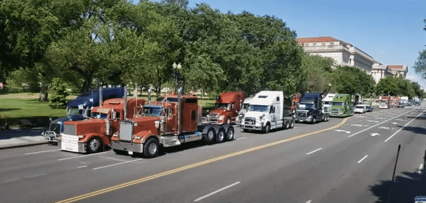 Truckers Honking Horns Outside White House Push Back at Trump With Real Reason for Protests