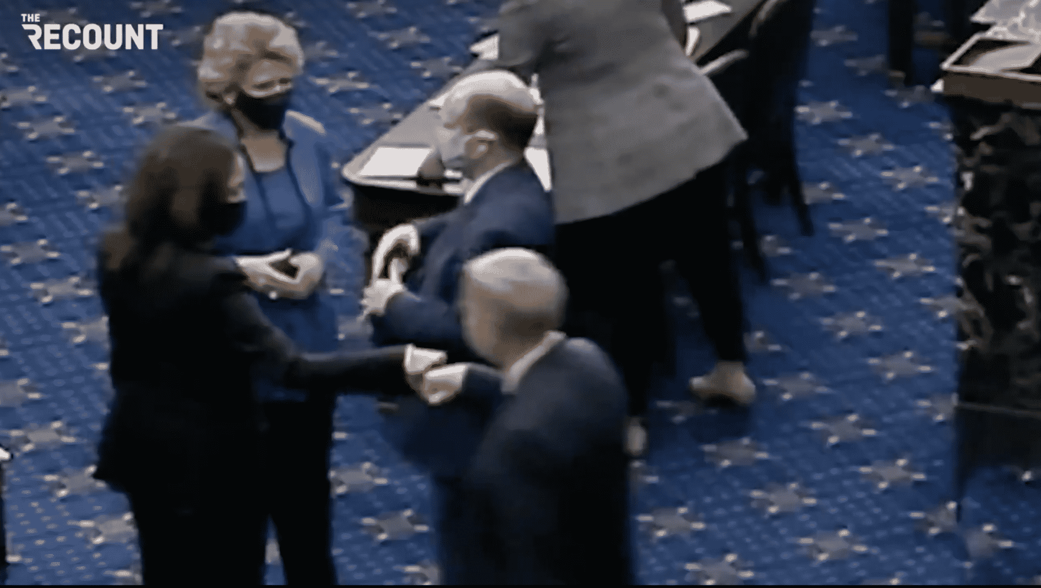 Graham Greets Harris With a Fist Bump on the Senate Floor