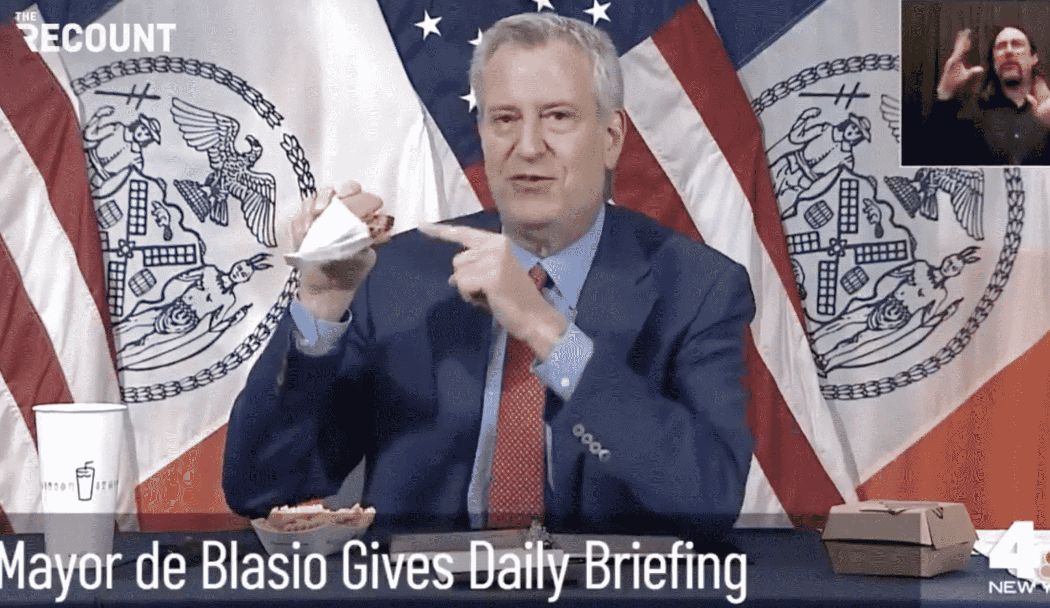 De Blasio Eats Shake Shack During Briefing: ‘Free Fries When You Get Vaccinated’