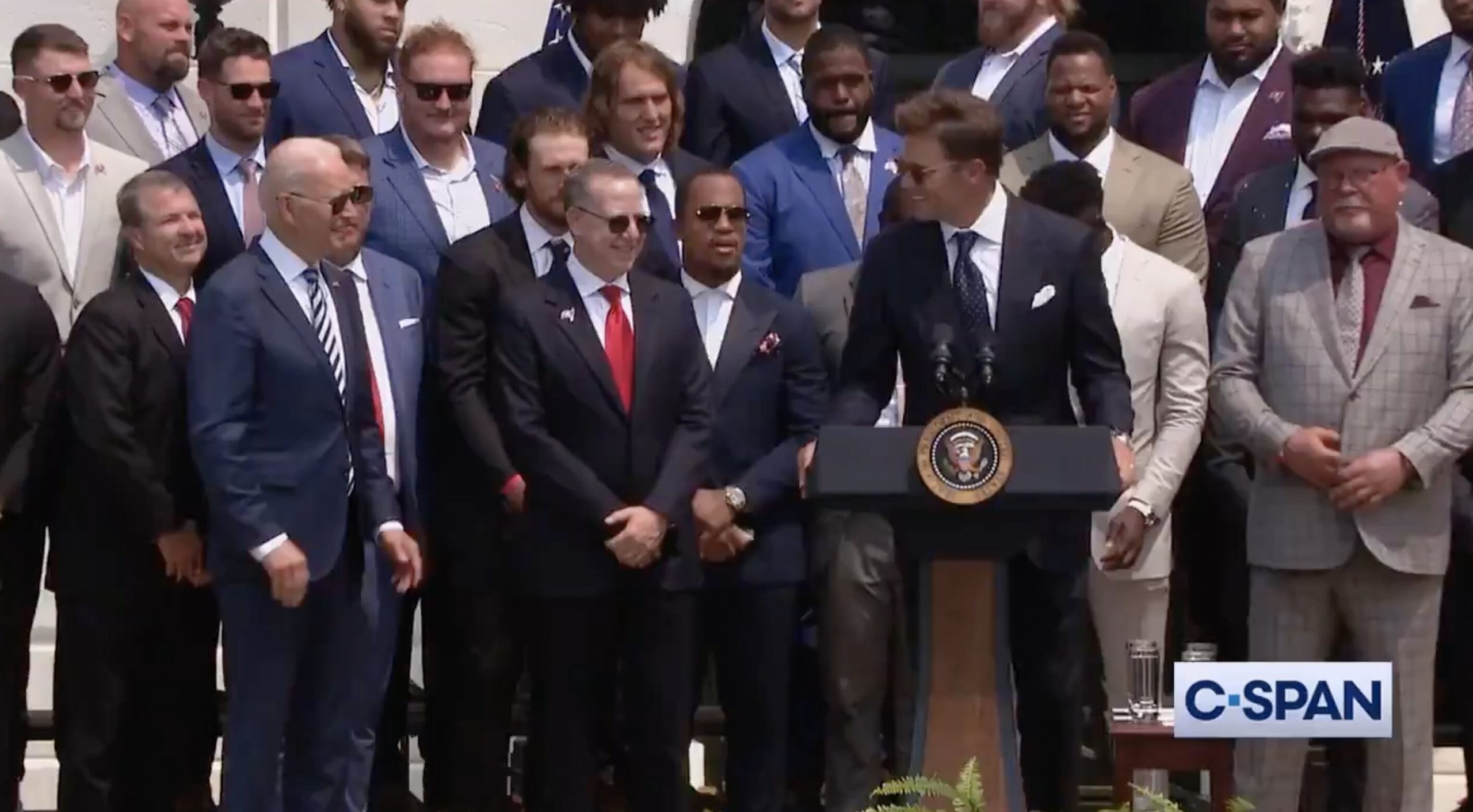 Tom Brady Jokes With Biden: ‘About 40 Percent of the People Still Don’t Think We Won’