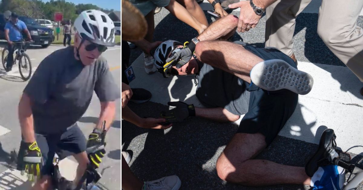 Video: Biden Crashes to the Ground While Riding Bike on Vacation