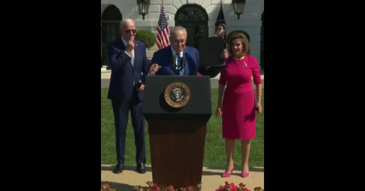 Video: It Only Takes 4 Seconds for Biden to Seemingly Forget He Just Shook Schumer's Hand