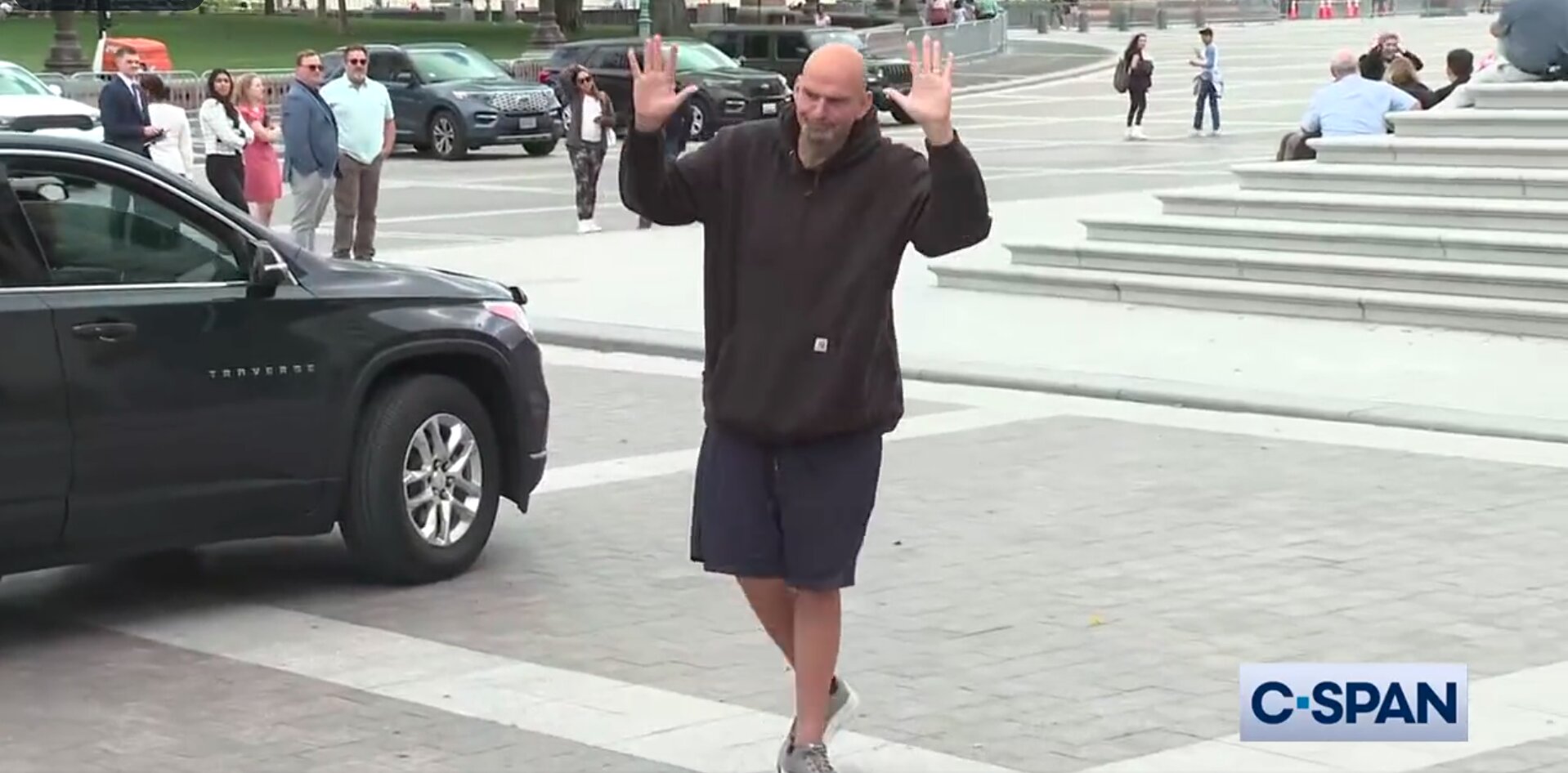 Watch: Fetterman Returns to the Capitol After Hospital Stay for Depression