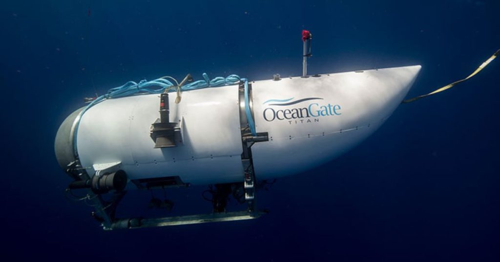 The Titan is seen before its dive in a company photo.
