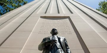 The Robert A. Taft Memorial and Carillon is seen in this stock image.