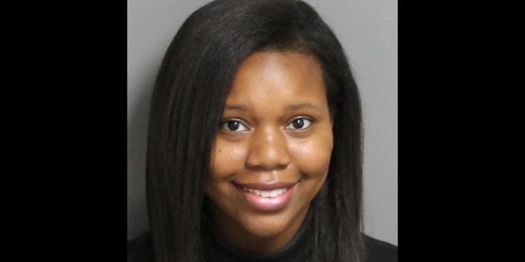 This Twitter screen shot shows a mugshot of Carlee Russell.