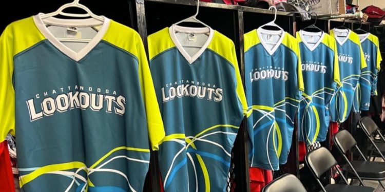 This Twitter screen shot shows the Chattanooga Lookouts special anniversary uniforms.