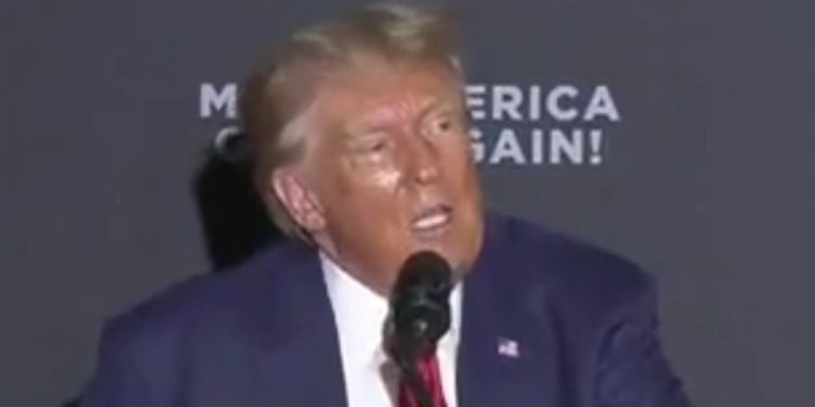 Former President Donald Trump drew loud -- if off-color -- cheers and chants when he called the charges against him "bulls***" in a speech to supporters.