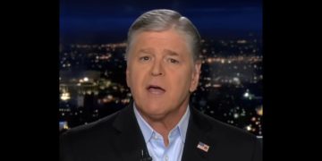 Sean Hannity hosts "Hannity" on Fox News on Tuesday.