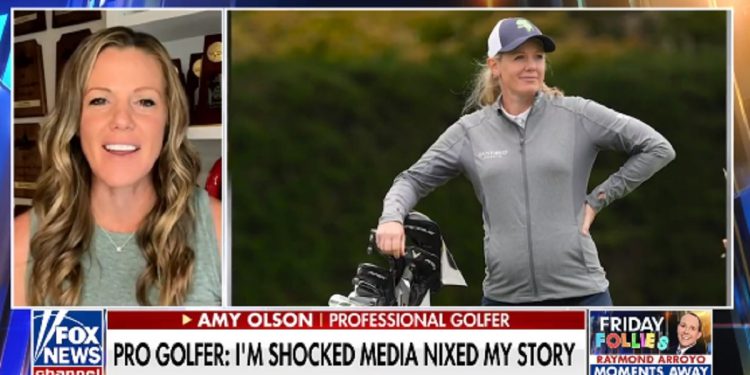 Professional golfer Amy Olson is interviewed Friday by Fox News' Laura Ingraham.