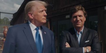 Former President Donald Trump speaks with Tucker Carlson in a Wednesday interview on "Tucker on X."