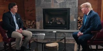 Former President Donald Trump speaks with Tucker Carlson in a Wednesday interview on "Tucker on X."