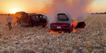 A YouTuber lost his car in a stunt gone wrong.