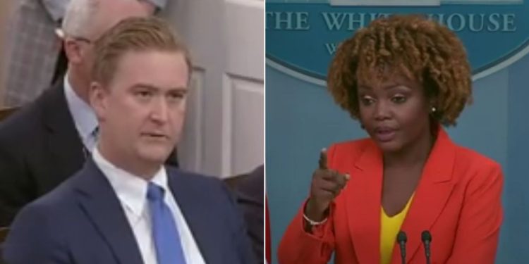 Peter Doocy once again irked White House press secretary with his question about the flood of illegal aliens crossing the U.S. southern border.