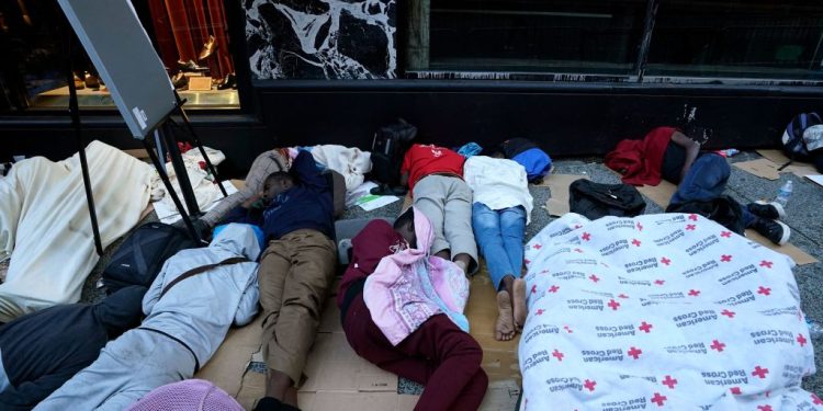 Illegal Immigrants Sleep on Floor of Overcrowded Roosevelt Hotel Bar In Wake of Eviction