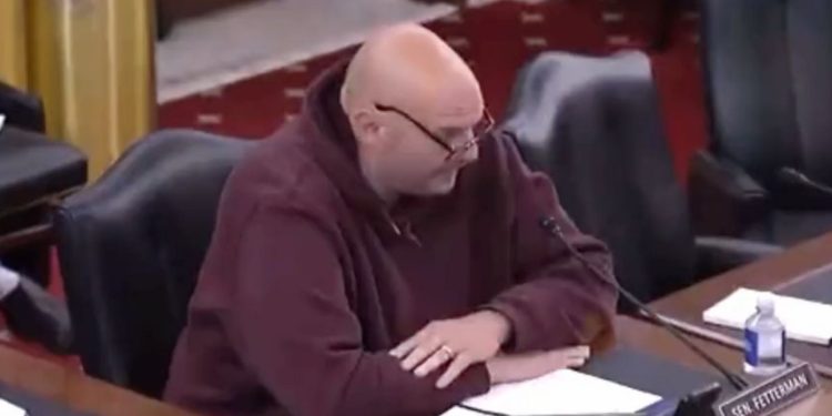 Sen. John Fetterman of Pennsylvania speaks during a Senate hearing in Washington, D.C., on Wednesday.