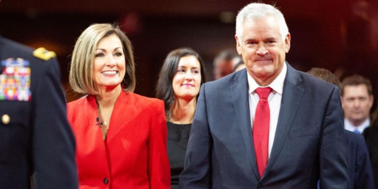 Iowa Gov. Kim Reynolds' husband Kevin has been diagnosed with lung cancer.