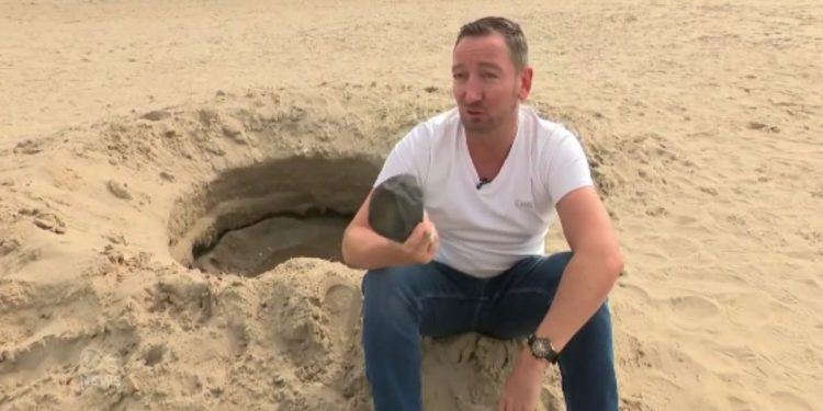 Dave Kennedy thought he had discovered the site of a meteor strike at an Irish beach.