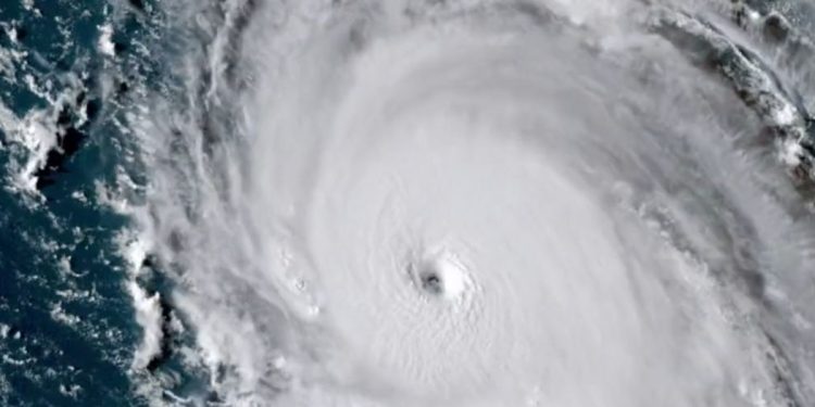 This Twitter screen shot shows an intensifying hurricane.