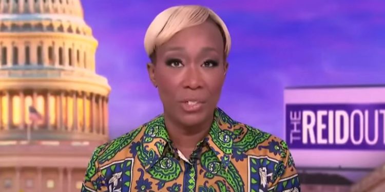 MSNBC host Joy Reid is seen hosting a recent episode.