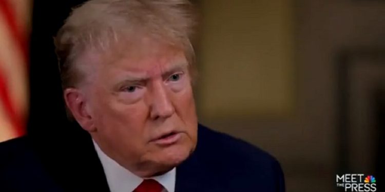 Former President Donald Trump appears in an interview that aired Sunday on "Meet the Press."