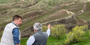 Researchers discuss the site where some believe the petrified remnants of Noah's Ark lie in Turkey.