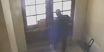 Video shows Rep. Jamaal Bowman removing warning signs from exit doors just before pulling a fire alarm in the Cannon House Office Building Sept. 30.