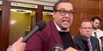 New York GOP Rep. became very animated after the encounter with a man critical of Israeli policy.