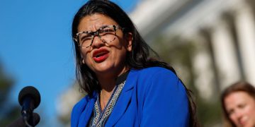Rashida Tlaib Blasted for Having Palestinian Flag Outside of Capitol Office