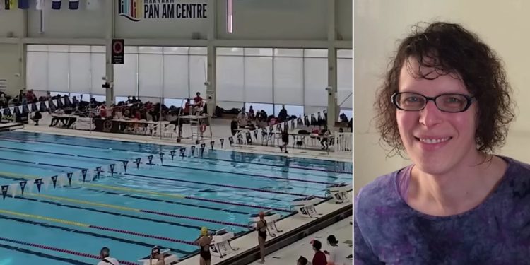 The 50-year-old transgender swimmer competed against 13- and 14-year-old girls at a Toronto swim meet, according to the report.