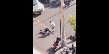 This Twitter screen shot shows a video of a diplomat being stabbed in China.