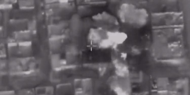 An Israeli Defense Forces video shows what the IDF says was the airstrike that wiped out a key Hamas commander.