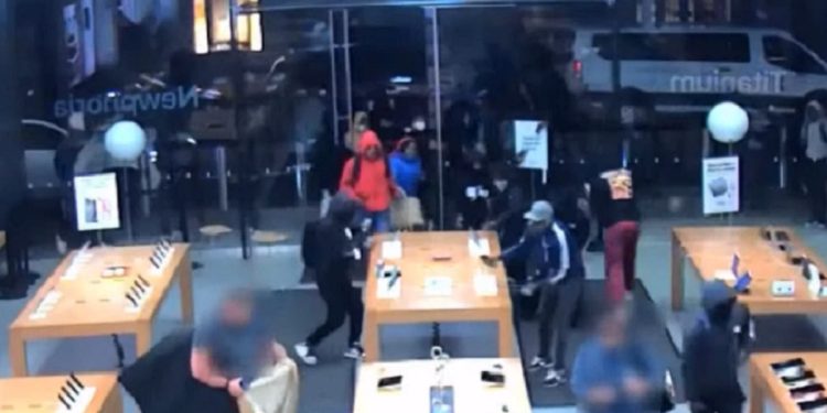 Looters are captured in store security footage after an outbreak of violence in Philadelphia last week.