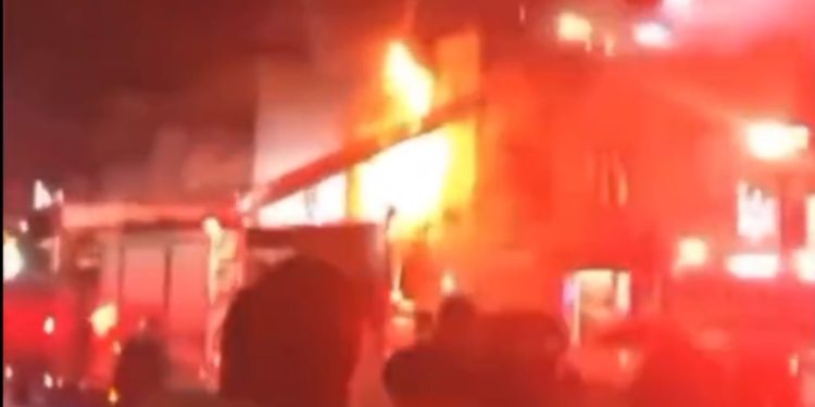 A devastating apartment fire burns in West New York, New Jersey, on Thanksgiving Day.