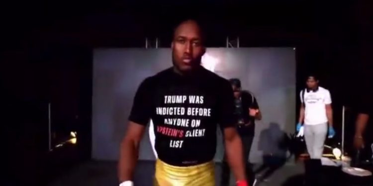 This Twitter screen shot shows Joel "King Bau" Bauman at Gambred Bareknuckle MMA 6.