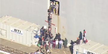 Watch: Pro-Palestinian Protesters Breach US Military Supply Ship They Think Is Heading for Israel