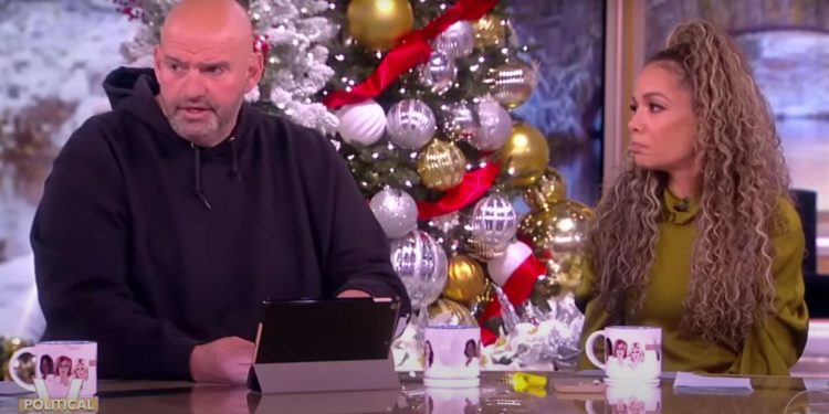 Pennsylvania Sen. John Fetterman, left, and Sunny Hostin discussed corruption allegations against New Jersey Democratic Sen. Bob Menendez on "The View" Friday.