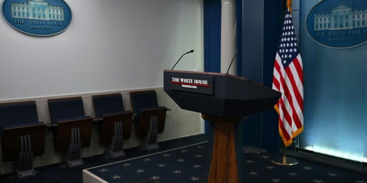 WH Unveils New Press Briefing Lectern, and It’s About As Bad as You’d Expect