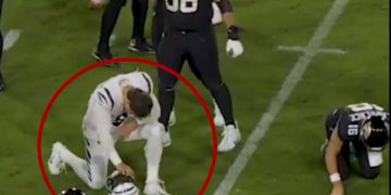 During Monday night's NFL game between the Cincinnati Bengals and Jacksonville Jaguars in Jacksonville, Florida, Bengals defensive end Trey Hendrickson got down to pray for injured Jaguars quarterback Trevor Lawrence.