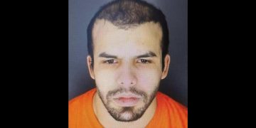 This Twitter screen shot shows the mugshot of Mufid Fawaz Alkhader, who stands accused of firing a shotgun outside of a New York synagogue.