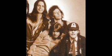 This Twitter screen shot shows an early picture of the rock band AC/DC. The band announced the death of their original drummer, Colin Burgess, on December 16, 2023.