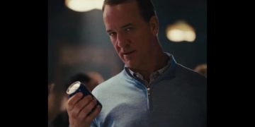 Peyton Manning is seen in a Bud Light commercial.