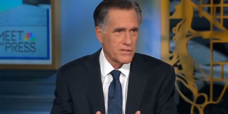 Utah Sen. Mitt Romney appears on NBC's "Meet the Press" on Sunday.
