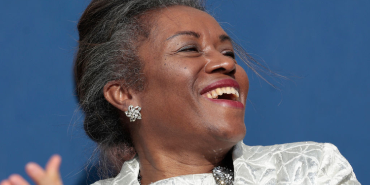 RICHMOND, VIRGINIA - JANUARY 15: Lieutenant Governor of Virginia Winsome Sears smiles during the 74th Inauguration Ceremonies on the steps of the Virginia State Capitol on January 15, 2022 in Richmond, Virginia. Sears is the first woman as well as the first woman of color to serve as Lieutenant Governor in Virginia’s history. (Photo by Anna Moneymaker/Getty Images)