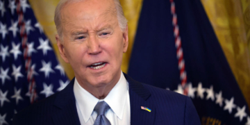 WASHINGTON, DC - FEBRUARY 23: U.S. President Joe Biden speaks to governors from across the country during an event in the East Room of the White House on February 23, 2024 in Washington, DC. The state and territory leaders are in Washington for the annual National Governors Association Winter Meeting. (Photo by Chip Somodevilla/Getty Images)