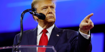 NATIONAL HARBOR, MARYLAND - FEBRUARY 24: Republican presidential candidate and former U.S. President Donald Trump speaks at the Conservative Political Action Conference (CPAC) at the Gaylord National Resort Hotel And Convention Center on February 24, 2024 in National Harbor, Maryland. Attendees descended upon the hotel outside of Washington DC to participate in the four-day annual conference and hear from conservative speakers from around the world who range from journalists, U.S. lawmakers, international leaders and businessmen. (Photo by Anna Moneymaker/Getty Images)