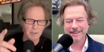 Dana Carvey, left, cracked up his buddy David Spade with his Joe Biden impression.