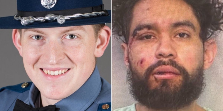 In Washington, State Patrol Trooper Christopher Gadd, left, was killed on Saturday when illegal immigrant Raul Benitez Santana allegedly drove into his patrol car.